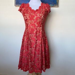 SOLD ABS Coral Lace Dress